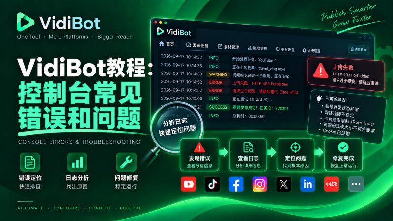 VidiBot教程：运行监控中的常见问题-VidiBot 跨平台分发引擎 | WxBot 微信自动化