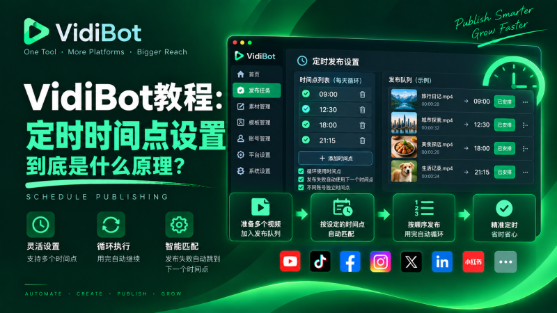 VidiBot教程：定时时间点设置原理-VidiBot 跨平台分发引擎 | WxBot 微信自动化