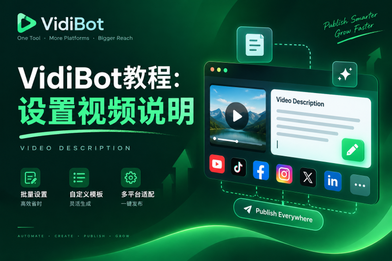 VidiBot教程：设置视频说明-VidiBot 跨平台分发引擎 | WxBot 微信自动化